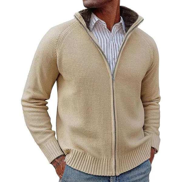 PJ PAUL JONES Mens Full Zip Cardigan Sweater Slim Fit Stand Collar Zip Up Sweater