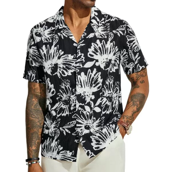 PJ PAUL JONES Mens Hawaiian Shirts Short Sleeve Casual Button Down Tropical Beach Shirt