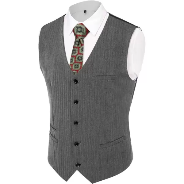 PJ PAUL JONES Men's Herringbone Tweed Suit Vest Casual Wool Blend Waistcoat)