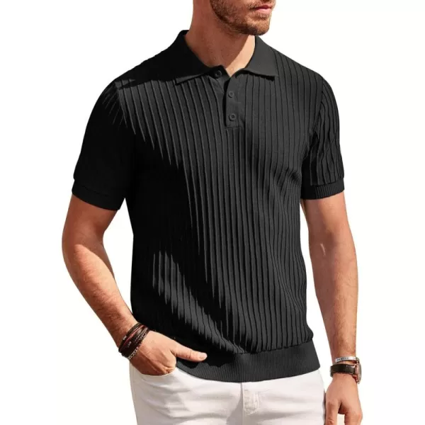PJ PAUL JONES Mens Knit Polo Shirts Casual Short Sleeve Regular Fit Breathable Golf Shirts for Men