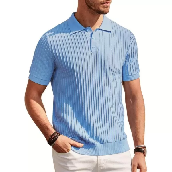 PJ PAUL JONES Mens Knit Polo Shirts Casual Short Sleeve Regular Fit Breathable Golf Shirts for Men