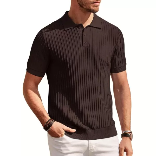 PJ PAUL JONES Mens Knit Polo Shirts Casual Short Sleeve Regular Fit Breathable Golf Shirts for Men