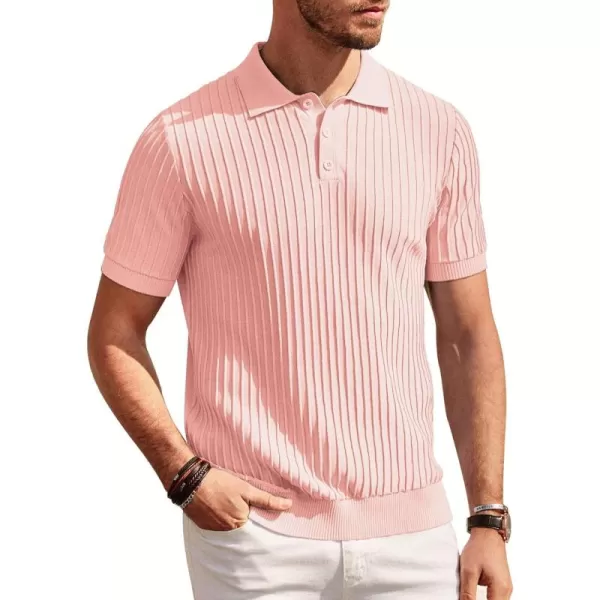 PJ PAUL JONES Mens Knit Polo Shirts Casual Short Sleeve Regular Fit Breathable Golf Shirts for Men