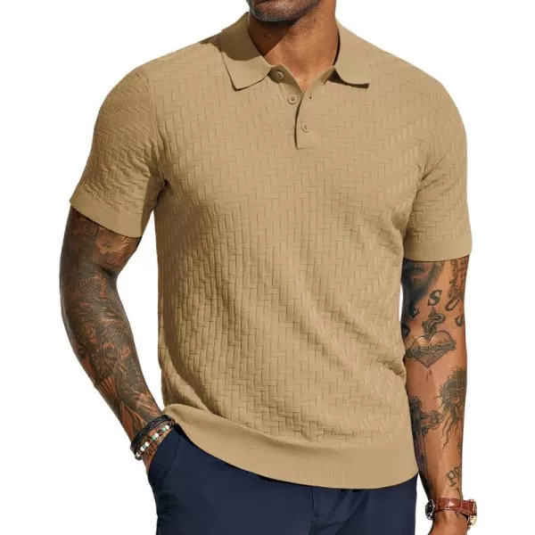 PJ PAUL JONES Mens Knit Polo Shirts Casual Short Sleeve Texture Golf Shirt