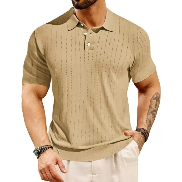 PJ PAUL JONES Men's Knit Polo Shirts Lightweight Short Sleeve Pullover Golf Shirts