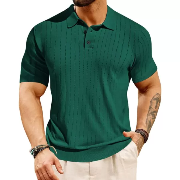 PJ PAUL JONES Men's Knit Polo Shirts Lightweight Short Sleeve Pullover Golf Shirts