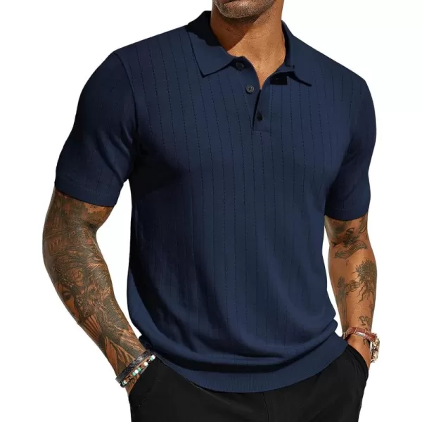PJ PAUL JONES Men's Knit Polo Shirts Lightweight Short Sleeve Pullover Golf Shirts