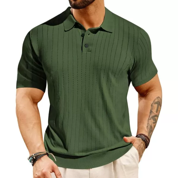 PJ PAUL JONES Men's Knit Polo Shirts Lightweight Short Sleeve Pullover Golf Shirts