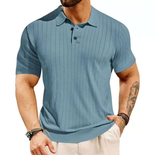 PJ PAUL JONES Men's Knit Polo Shirts Lightweight Short Sleeve Pullover Golf Shirts