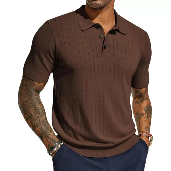 PJ PAUL JONES Men's Knit Polo Shirts Lightweight Short Sleeve Pullover Golf Shirts