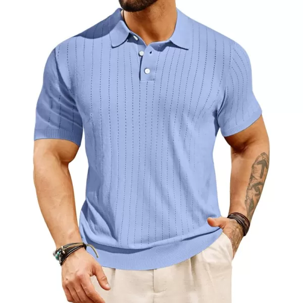 PJ PAUL JONES Men's Knit Polo Shirts Lightweight Short Sleeve Pullover Golf Shirts