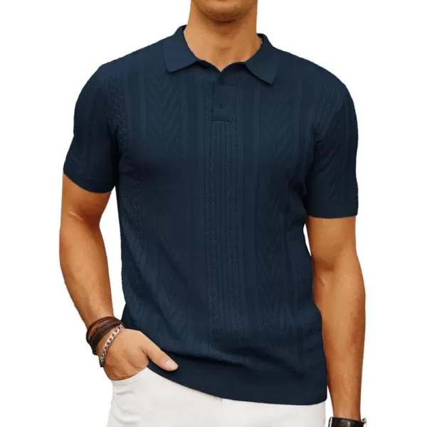 PJ PAUL JONES Mens Knitted Polo Shirt Short Sleeve Knit Texture Shirt Men Knitting Golf T Shirts