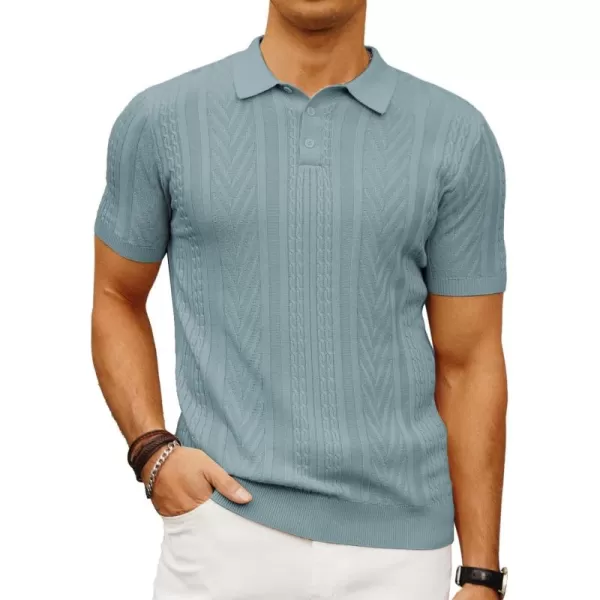 PJ PAUL JONES Mens Knitted Polo Shirt Short Sleeve Knit Texture Shirt Men Knitting Golf T Shirts