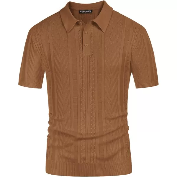 PJ PAUL JONES Mens Knitted Polo Shirt Short Sleeve Knit Texture Shirt Men Knitting Golf T Shirts