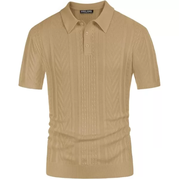 PJ PAUL JONES Mens Knitted Polo Shirt Short Sleeve Knit Texture Shirt Men Knitting Golf T Shirts