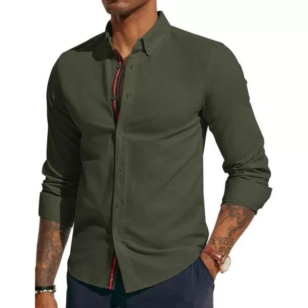PJ PAUL JONES Men's Linen Shirts Long Sleeve Casual Button Down Shirt Breathable Dress Shirts