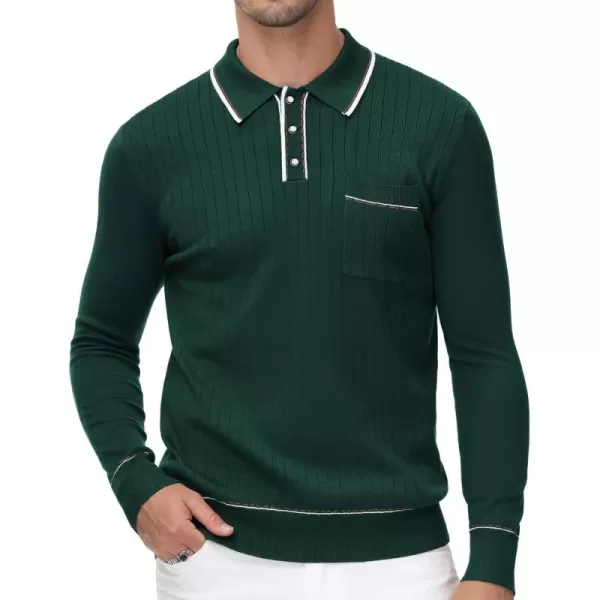 PJ PAUL JONES Mens Long Sleeve Pullover Sweaters Vintage Button-Up Knit Shirt