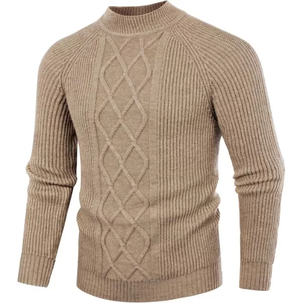 PJ PAUL JONES Men's Mock Turtleneck Sweater Casual Cable Knit Twisted Pullover Sweaters