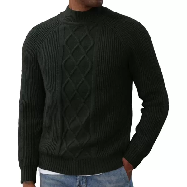PJ PAUL JONES Men's Mock Turtleneck Sweater Casual Cable Knit Twisted Pullover Sweaters