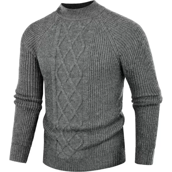 PJ PAUL JONES Men's Mock Turtleneck Sweater Casual Cable Knit Twisted Pullover Sweaters