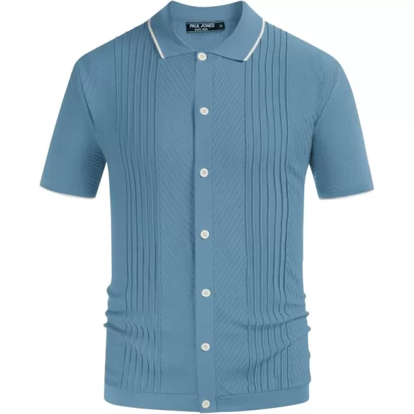 PJ PAUL JONES Men's Polo Shirt Button Down Knit Shirt Casual Summer Beach Golf Polo