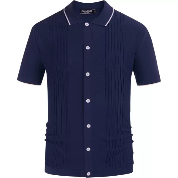 PJ PAUL JONES Men's Polo Shirt Button Down Knit Shirt Casual Summer Beach Golf Polo