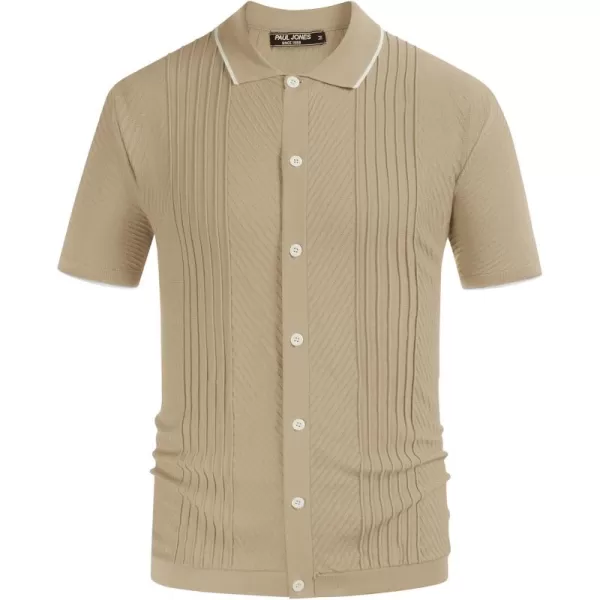 PJ PAUL JONES Men's Polo Shirt Button Down Knit Shirt Casual Summer Beach Golf Polo