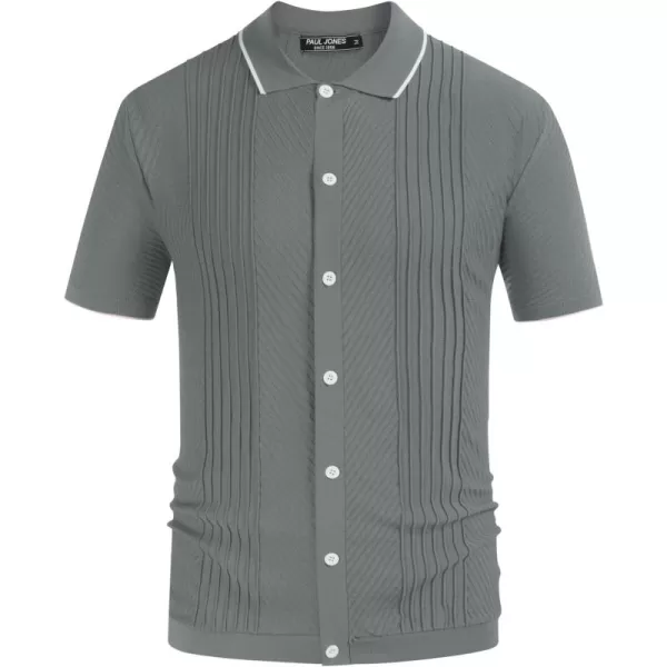 PJ PAUL JONES Men's Polo Shirt Button Down Knit Shirt Casual Summer Beach Golf Polo