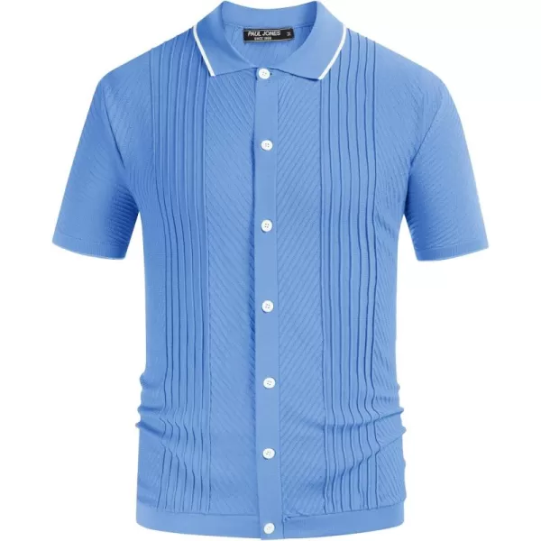 PJ PAUL JONES Men's Polo Shirt Button Down Knit Shirt Casual Summer Beach Golf Polo
