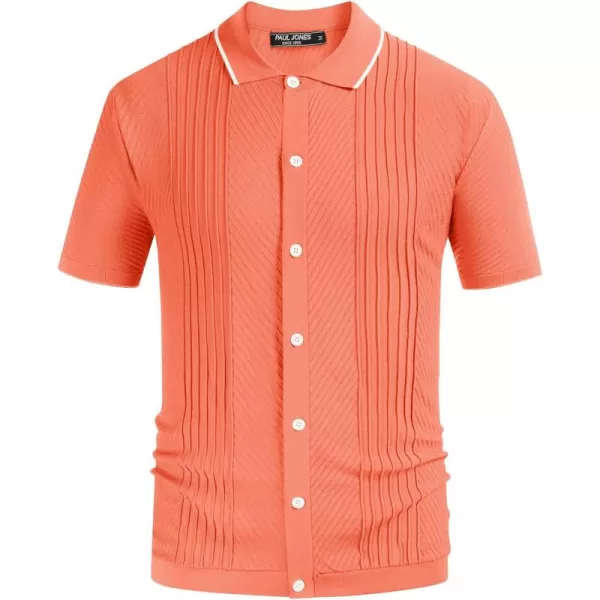 PJ PAUL JONES Men's Polo Shirt Button Down Knit Shirt Casual Summer Beach Golf Polo