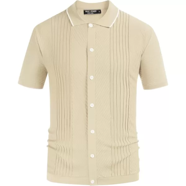 PJ PAUL JONES Men's Polo Shirt Button Down Knit Shirt Casual Summer Beach Golf Polo