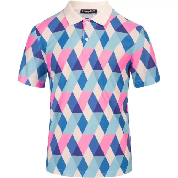 PJ PAUL JONES Mens Polo Shirt Short Sleeve Performance Golf Polo Shirts Daily CasualWear
