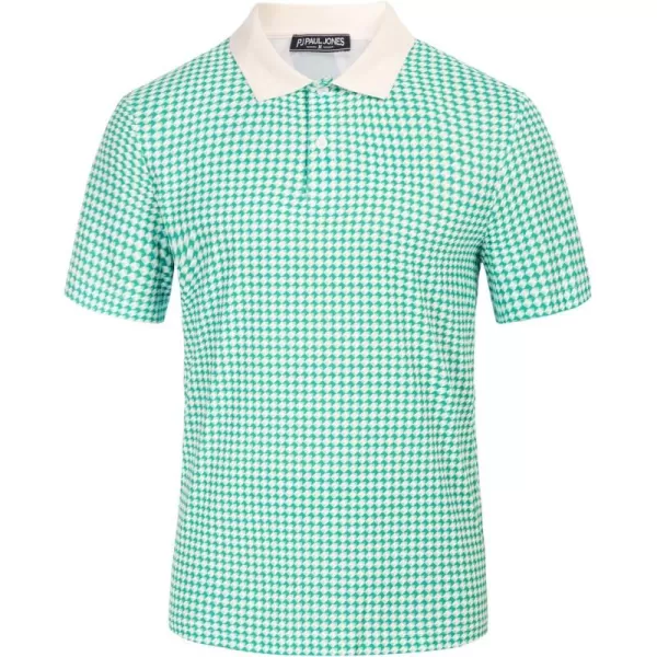 PJ PAUL JONES Mens Polo Shirt Short Sleeve Performance Golf Polo Shirts Daily CasualWear