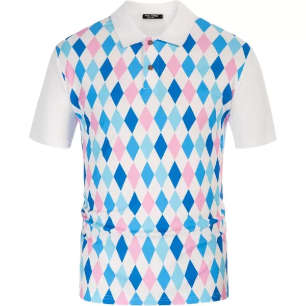 PJ PAUL JONES Mens Polo Shirt Short Sleeve Performance Golf Polo Shirts Daily CasualWear