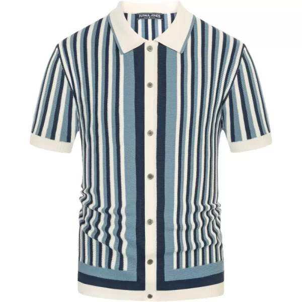 PJ PAUL JONES Men's Polo Shirts Retro Knit Shirt Vintage Striped Shirt