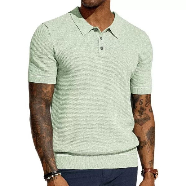 PJ PAUL JONES Mens Polo Shirts Short Sleeve Textured Knit Polo Shirts