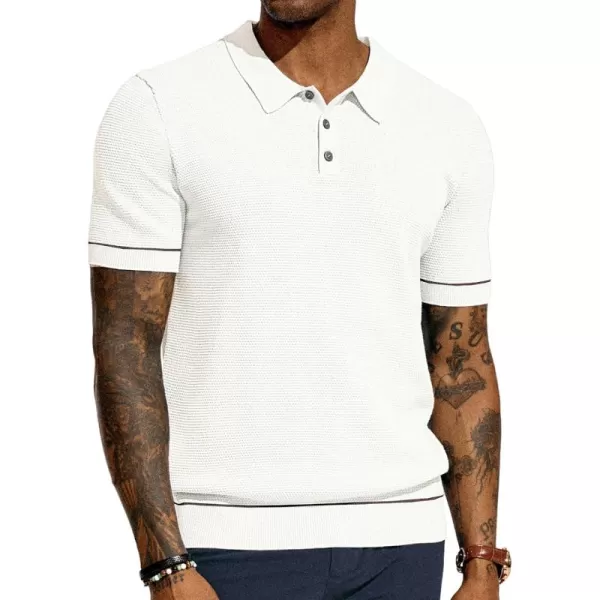 PJ PAUL JONES Mens Polo Shirts Short Sleeve Textured Knit Polo Shirts