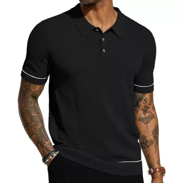 PJ PAUL JONES Mens Polo Shirts Short Sleeve Textured Knit Polo Shirts