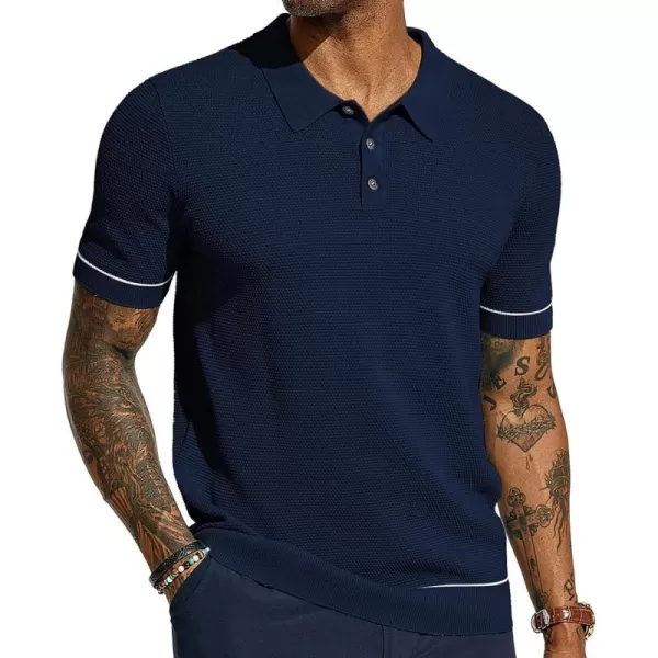 PJ PAUL JONES Mens Polo Shirts Short Sleeve Textured Knit Polo Shirts
