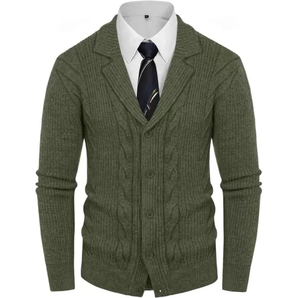 PJ PAUL JONES Men's Shawl Collar Cardigan Sweater Winter Thermal Cable Knitted Twisted Cardigans