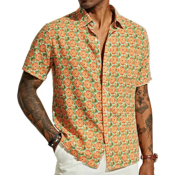 PJ PAUL JONES Mens Shirt Short Sleeve Button Down Tropical Shirts Casual Summer Beach Shirt with Chest Pocket