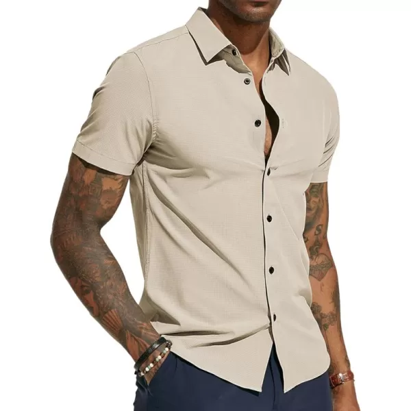 PJ PAUL JONES Mens Short Sleeve Button Down Shirts Wrinkle Free Stretch Dress Shirts for Men Casual Formal Shirt