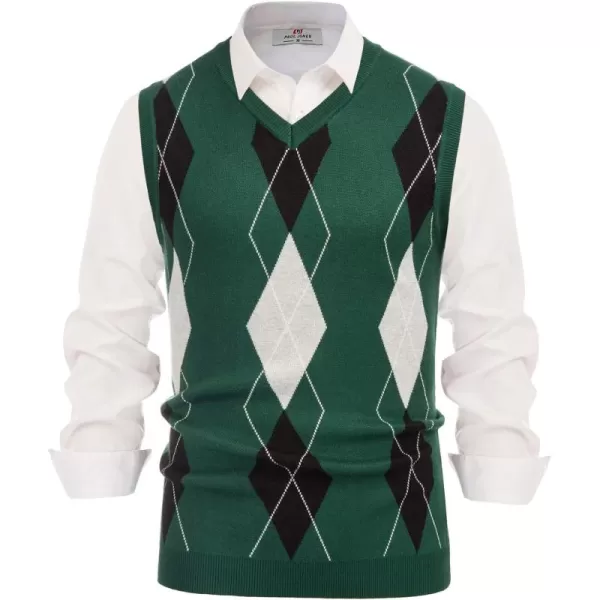 PJ PAUL JONES Men's Soft Argyle Sweater Vest Slim Fit V-Neck Knitted Pullover Vest