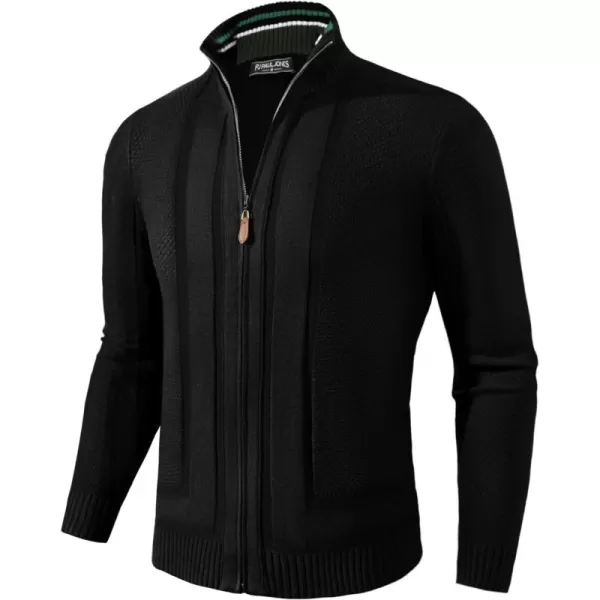 PJ PAUL JONES Mens Stand Collar Full Zip Cardigan Sweater Vintage Geometric Sweaters
