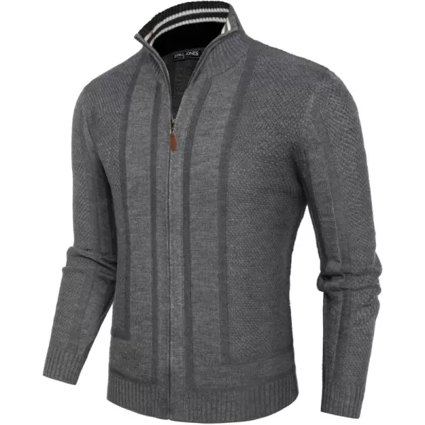 PJ PAUL JONES Mens Stand Collar Full Zip Cardigan Sweater Vintage Geometric Sweaters