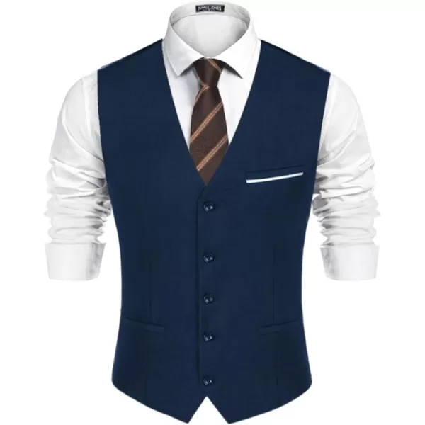 PJ PAUL JONES Mens Suit Vest Casual Business Waistcoat Formal Dress Vest for Wedding