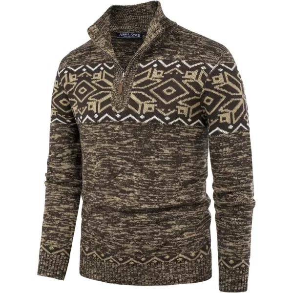 PJ PAUL JONES Men's Sweater Mock Neck Sweater Quarter Zip Ugly Christmas Sweater