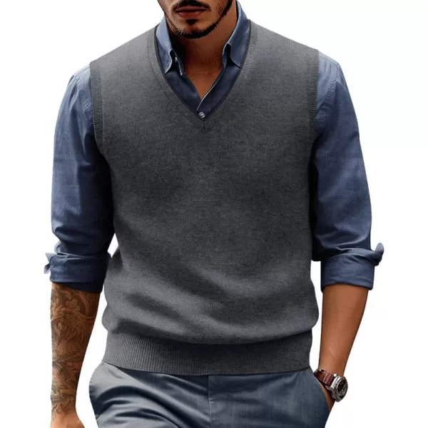 PJ PAUL JONES Mens Sweater Vest Wool Blended Knitted Vest Sweaters V-Neck Sleeveless Pullover Vests