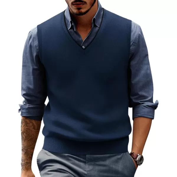 PJ PAUL JONES Mens Sweater Vest Wool Blended Knitted Vest Sweaters V-Neck Sleeveless Pullover Vests
