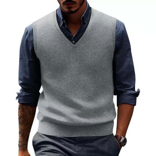 PJ PAUL JONES Mens Sweater Vest Wool Blended Knitted Vest Sweaters V-Neck Sleeveless Pullover Vests